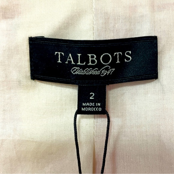 NWT Talbots Pink Orange And White Plaid Boucle Open Jacket Sz 2 - Picture 4 of 6